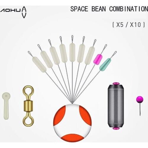Fishing Accessories Set Space Bean Silica Gel Super Lead Leather Floating Seat Main Line Complete Set Flying Fishing Tools Face