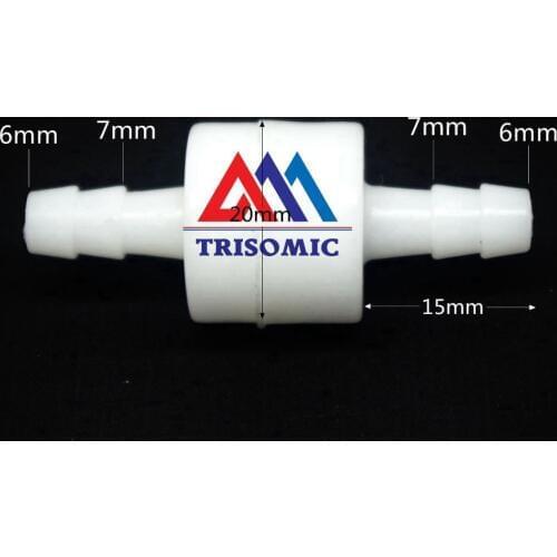 6mm One Way Valve Material POM Non-Return Valve Check valve pressure 0.04MPA-1.0MPA white type acid and alkali resistant