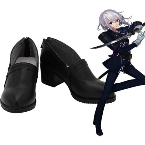 Touken Ranbu Honebami Toushirou Cosplay Shoes Black Boots Custom Made Any Size