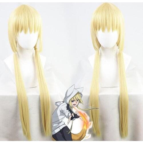 Kemono Jihen Kon Wig Yellow Color Long Cosplay Wigs Heat Resistant Synthetic Cosplay Fancy Ball Props