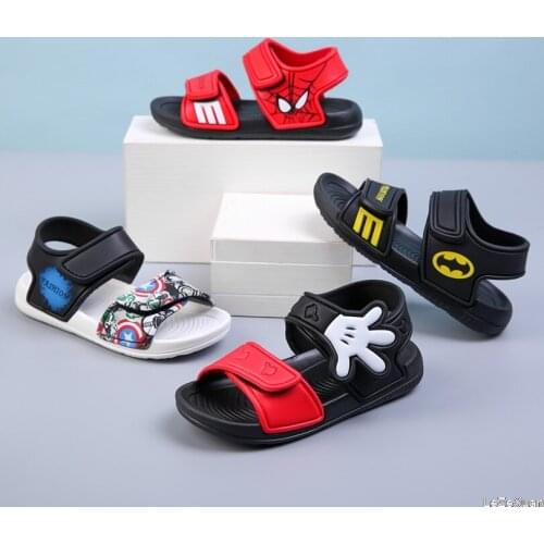 Summer Baby Boy Non-slip Beach Shoes Girl Open Childrens Sandal Mickey Spiderman Wild Boy Shoes Student Soft Toddler Kid Sandal