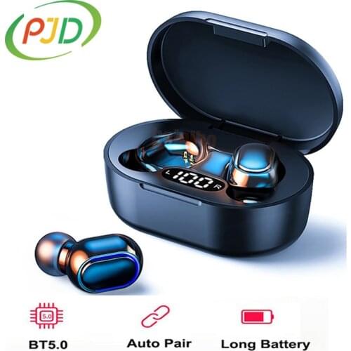 PJD TWS Wireless Earphones Bluetooth Noise Cancelling Headphones with LED Display In-ear Headset Stereo Earbuds For Xiaomi Redmi