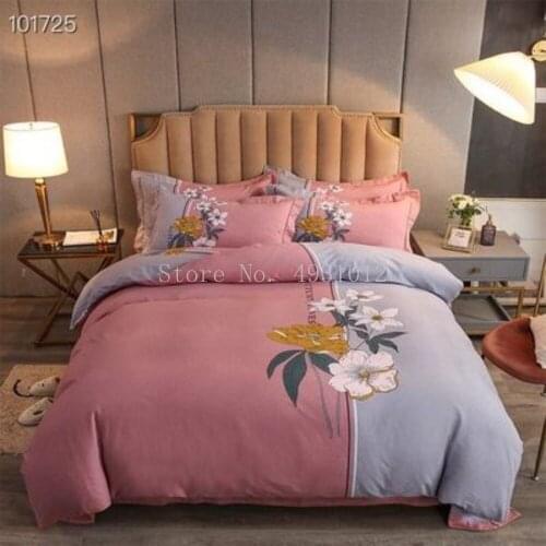 2021 Wedding Red Cotton Floral Decoration Pattern Print 1.8m Bed Sheet Plaid Style Qulited For Home Adult 4PCS Bedding Set