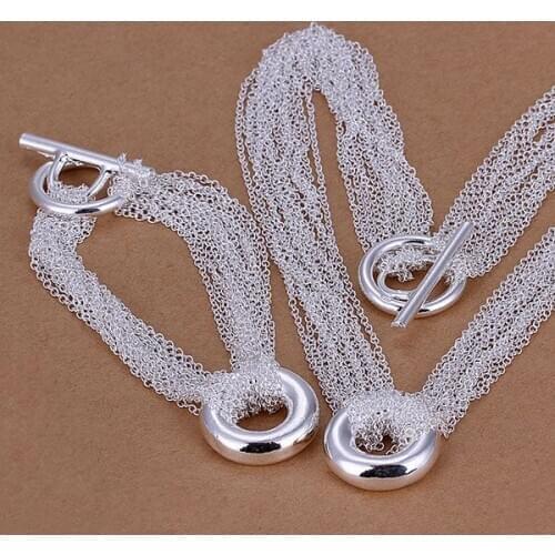 S098 Fine Silver Plated Wholesale Jewelry Sets,Hot Sale Factory Price 925 Charms Free Shipping Fashion Mesh O /adyaivfa Adraiuya
