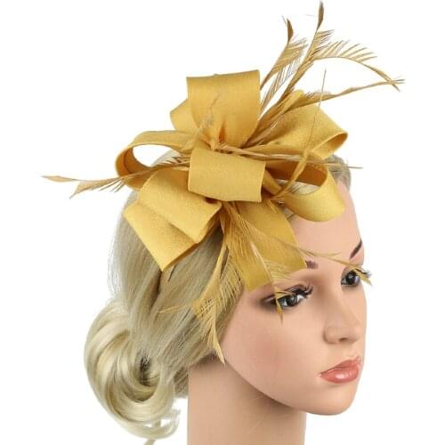 2021 NEW Women Large Fascinator Flower Hair Clip Feathers Top Wedding Royal Ascot Race Accessories Tiaras and Crowns