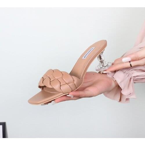 Big Size 2020 Women Slippers Summer High Heels Shoes Woman Fashion ladies Heels female Sandals Slides Women Lady Mules shoes 40