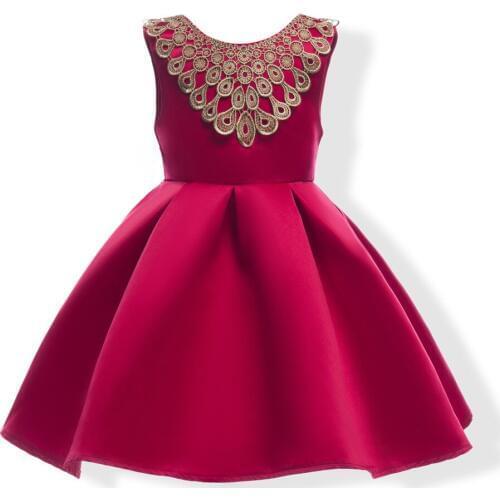 Girls Party Dresses Kids Sleeveless Evening Wedding Dresses with Big Bow Children Ball Gown Vestido
