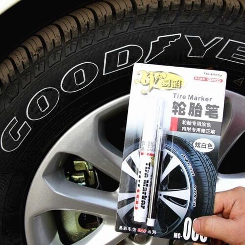 1 Set White-Color Permanent Tire Marker Pen for Car Tyre and Motocycle Tyre