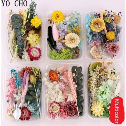 YO CHO 1 box of dried flower material package eternal life plant scented candle epoxy resin making crafts DIY accessories