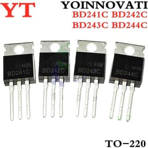 10pcs BD243C BD244C BD242C BD241C BD243 BD244 BD242 BD241 TRANSISTOR NPN PNP 100V 6A TO-220