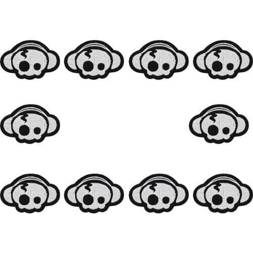 10 PCS Funny Skull Patch Badge for Punk Music Clothing Iron on Applique Men Sweater Stripe Sew Embroidery Patches for Trousers