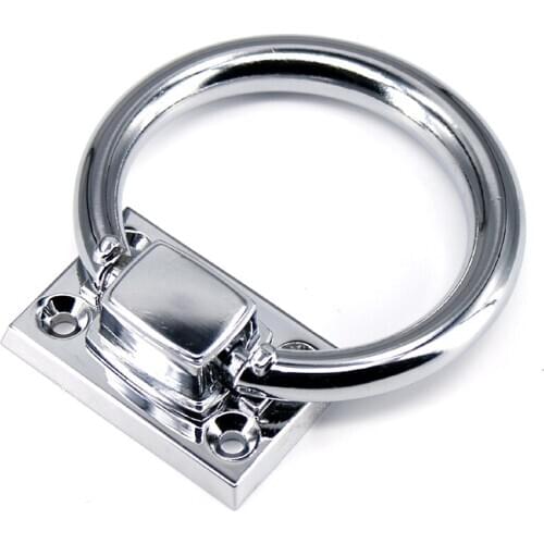 1x 73mm Cabinet Kitchen Door Wardrobe Cupboard Drawer Pulls Handle Shiny Silver Drop Ring Wooden Chair Door Knocker