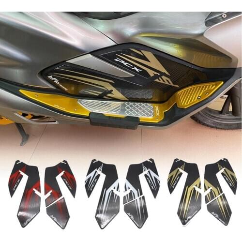 2PC For Honda pcx 150 125 2019 2020 Front Rear Footrest Foot Pedal Side Stickers ABS Plastic Foot Rest Pad Sticker PCX150 PCX125