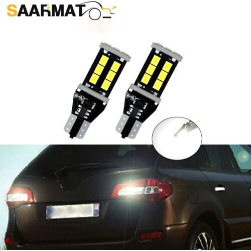 2pcs T15 W16W LED Bulbs Car Reverse Backup Light For Renault Duster Megane 2 3 Logan Clio 4 Captur Scenic T16