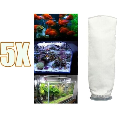 200um 4x15" Fish Tank Aquarium Marine Sump Felt Pre Filter Sock Bag Holder