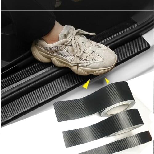 3M 3D Carbon Fiber Car Sticker DIY Paste Protector Strip Auto Door Sill Side Mirror Anti Scratch Tape Waterproof Protect Film