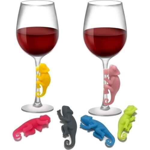 6PC Glass Recognizer Wine Glass Marker Creative Silica Gel Label Red Wine Cup Wine Glass Tag Bar Accessories J60
