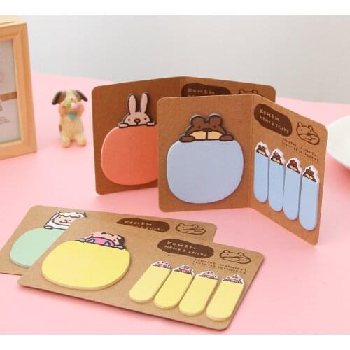 Cartoon Animal Memo Pad Cute Bear Rabbit Pig Sheep N Times Stickers Notepad Note Korean Stationery Student Office School Supply
