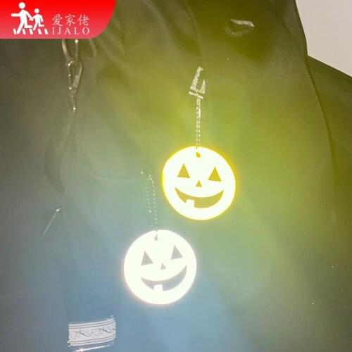ORAFOL material 600 candlelight Soft PVC Halloween pumpkin Reflective keychain bag pendant accessories for traffic safety use