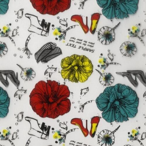 CSCY1027 0.5m wide hydrographic film 50 squrae meters flowers design aqua print film