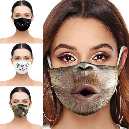 HOT Funny Orangutan Monkey Animal Mouth Cosplay Womens Men Unisex Masks Face-Dustproof Cycling Breathable Halloween Adult Mask
