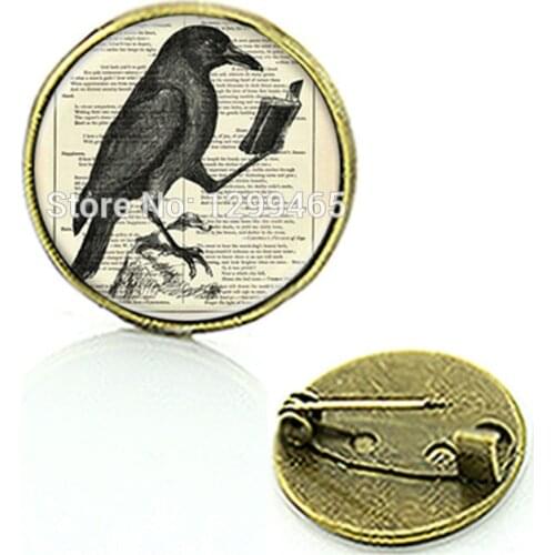 Elegant and charming winter style brooch jewelry Crow art picture landscape jewelry Inspirational Motivational jewelry C 655