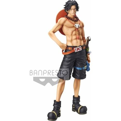 Tronzo 28cm Original Banpresto One Piece Grandista THE GRANDLINE MEN Portgas D Ace PVC Action Figure Model OP Ace Figurine Toys