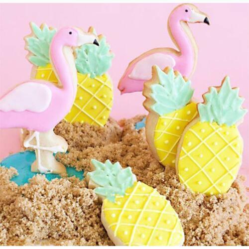 Tropical Cookie Cutter Mold Flamingo Pineapple Stainless Steel Biscuit Fondant Molds For Cakes Dessert Baking Cake Decor Tools