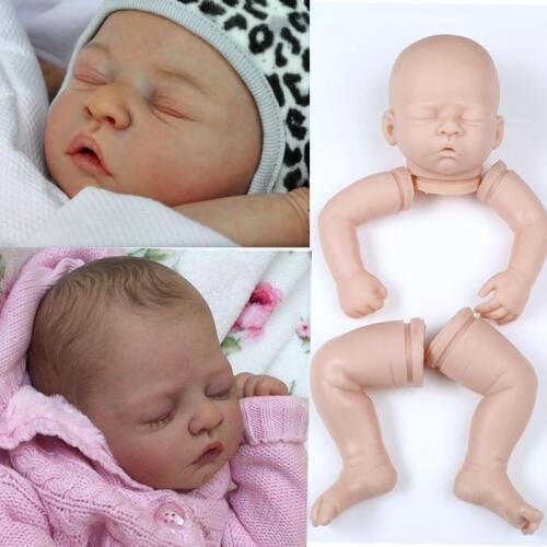 Hot sale 20inch Realistic Reborn Doll DIY Kits Silicone Vinyl Unfinished Doll Bodyparts Closed Eyes Baby Doll Blank Kits