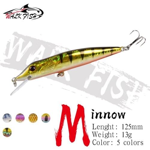 WALK FISH 125MM 13G Minnow Fishing Lure Jerkbait Floating Hard Lures Wobblers 3D Eyes Sharp Hooks Bait Saltwater Fishing Tackle