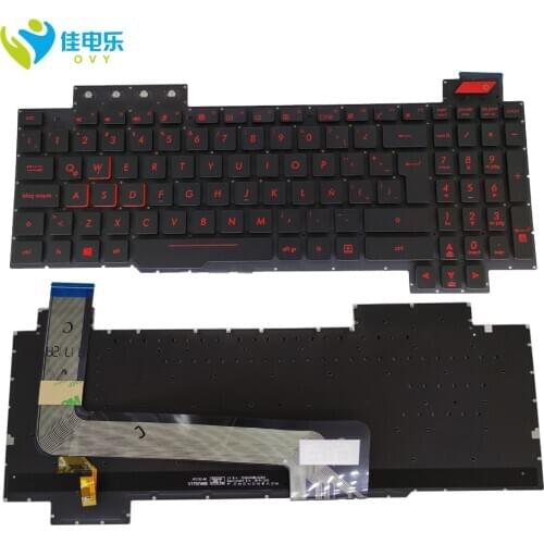 OVY LA Backlight Keyboards for ASUS FX503 FX503V FX503VD FX503VM FX63 Latin SP black Replacement keyboard Red keys best sell