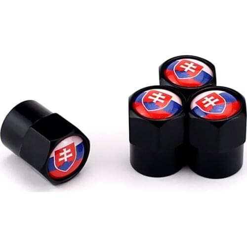 Car Wheel Tire Valve Covers For Slovakia Flag Logo For Mercedes Fiat Volvo Tesla Peugeot Mitsubishi Jaguar Cadillac Audi A3 BMW