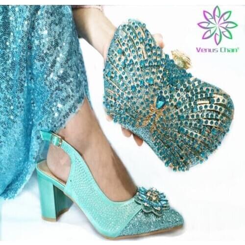 New Design Italian Elegant Shoes And Bag To Match Set Nigerian Comfortable Heels Party Shoes And Bag Set For Wedding