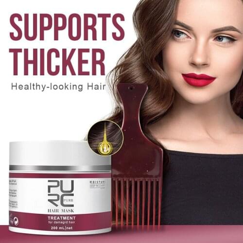200mL Keratin repairing hair mask with insert comb inverted mask fragrance nourishing repairing dry frizzy hair care ointment