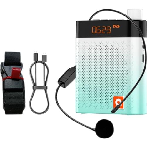 Mini Voice Amplifier Wireless Loudspeaker Rechargeable Teacher Special Microphone with Headset & Belt Clip - Ideal for Classroom