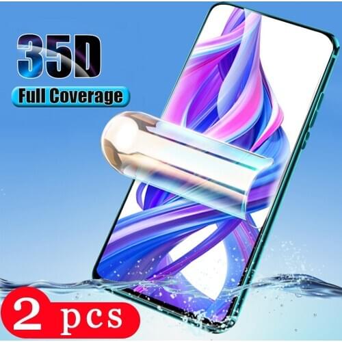 2Pcs soft full cover hydrogel film for huawei y9s y9 prime 2019 y9 2018 phone screen protector protective film Not Glass