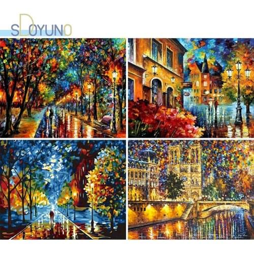 SDOYUNO 60X75cm Painting by Numbers Abstract DIY Frameless Oil Paint By Numbers On Canvas Landscape Digital Painting Home Decor