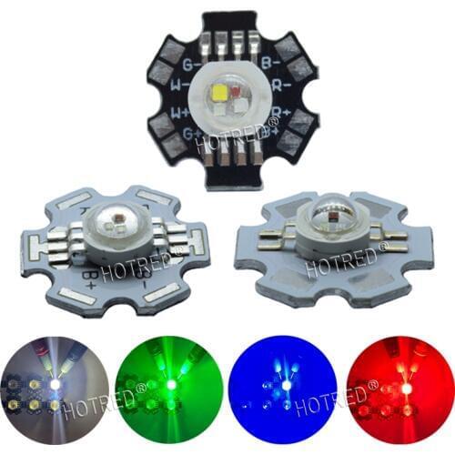 100pcs 3W 4W RGB RGBW Red Green Blue White 4 6 8 pin LED Dioded Blub Chip Light Lamp Part with 20mm Star For Foodlight Spotlight