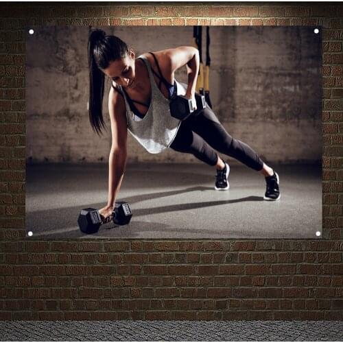 Gym Decor Wall Hanging Canvas Painting Man Muscular Body Banner Workout Bodybuilding Flag Exercise Inspirational Poster Tapestry