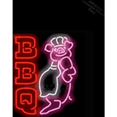BBQ Neon Bulbs Sign Neon Light Sign for Home Beer Bar Pub Game Room Handcrafted Real Glass outdoor lighting store neon sign logo