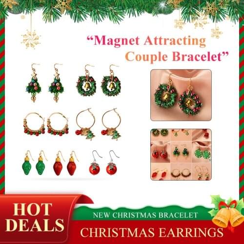 Christmas Series Earring Red Green Snowflake Eardrop Alloy Plating Colorful Elegant Dangler