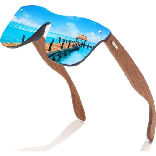 Natural Wood Stylish Colorful Frameless One Body Polarized Sunglasses Men/women Rimless Original Wood K356 Gafas De Sol