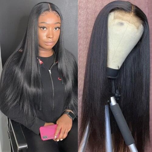 Bone Straight 13x4 Lace Front Wig Human Hair Wigs For Women Human Hair Brazilian Remy 4x4 Lace Closure Wig 180% Bleached Knots