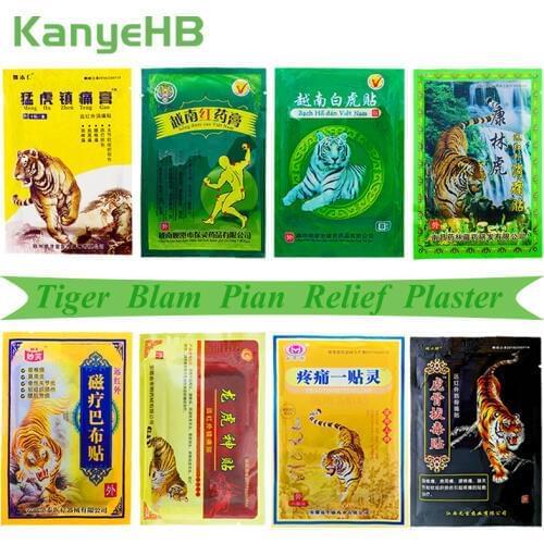 8Pcs/bag Of 8 Different Types Tiger Balm Pain Relief Patches Back Muscle Arthritis 100% Original Natural Herbal Medical Plaster