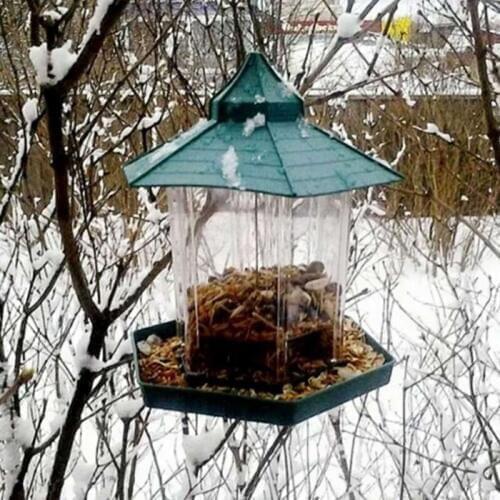 Hanging Bird Feeder Seeds Peanut Food Container Outdoor Garden Feeding Tool
