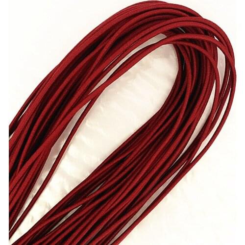 2mm Wine red high elasticity round elastic bandage round elastic rope rubber band elastic line DIY sewing accessories 5-20 meter