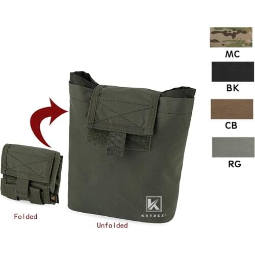KRYDEX Tactical MOLLE Foldable Dump Pouch Magazine Recover Pouch Roll-up Compact Multi Purpose Tool Accessories Utility Bag