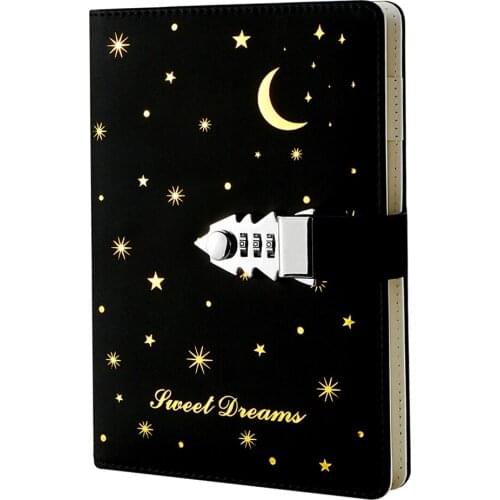 TATCAT A5 Size Passwords Diary Book Leather Locking Journal Writing Notebook for School or Office (Pen Not Included) TPN176
