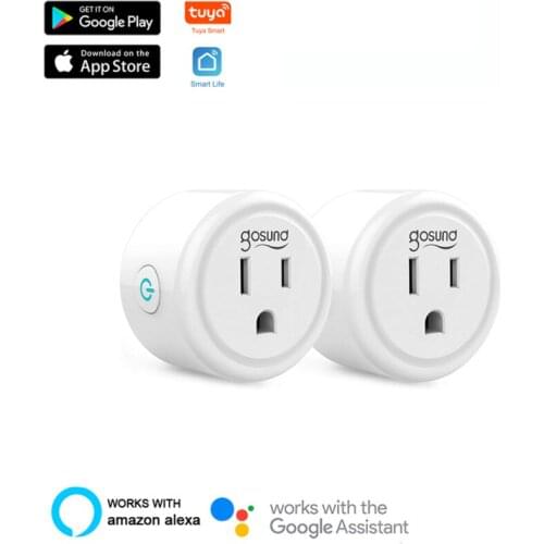 Wi-Fi Smart Socket Tuya Smart Life Remote Control Smart Plug 10A White US Standard Intelligent Outlet For Alexa Google Home