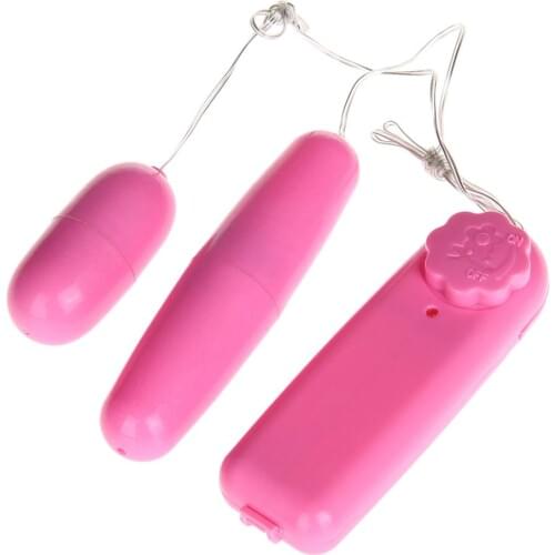 Bullet Vibrator Portable Size Battery Powered Dual Eggs Vibrator Female Vibrating Eggs Vibrator Wire Control Clitoris Stimulator